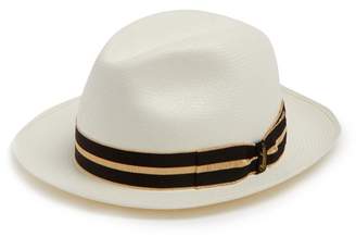 Borsalino Striped Band Fine Panama Hat - Mens - Cream