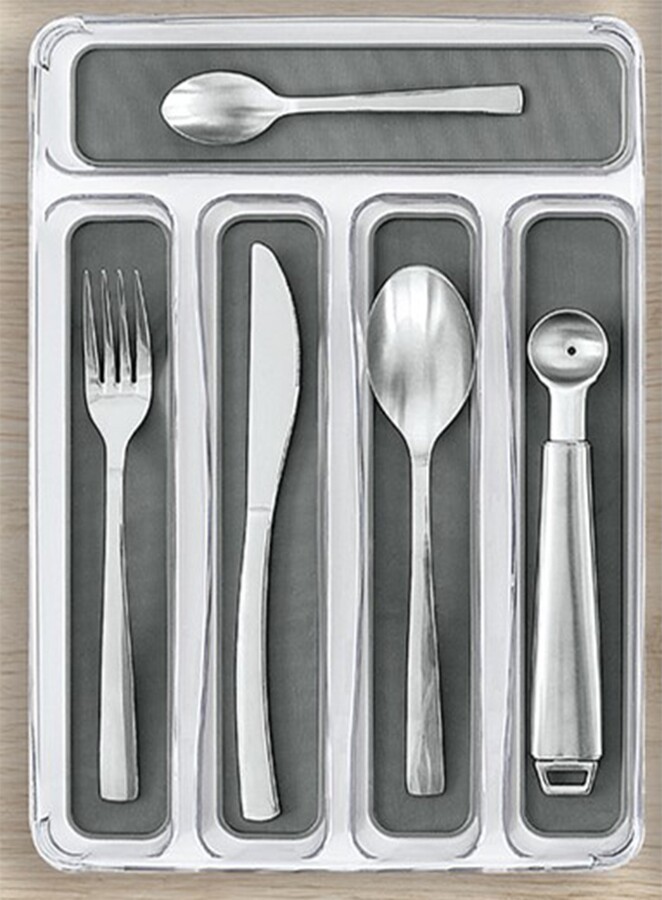 Dunelm 5 Compartment Cutlery Organiser Clear ShopStyle Kitchen