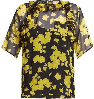 Rochas Floral-print silk-chiffon blouse