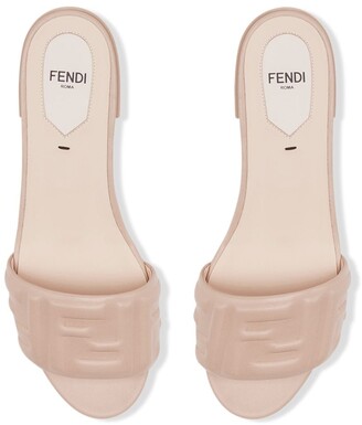 Fendi Debossed-Logo Slide Sandals