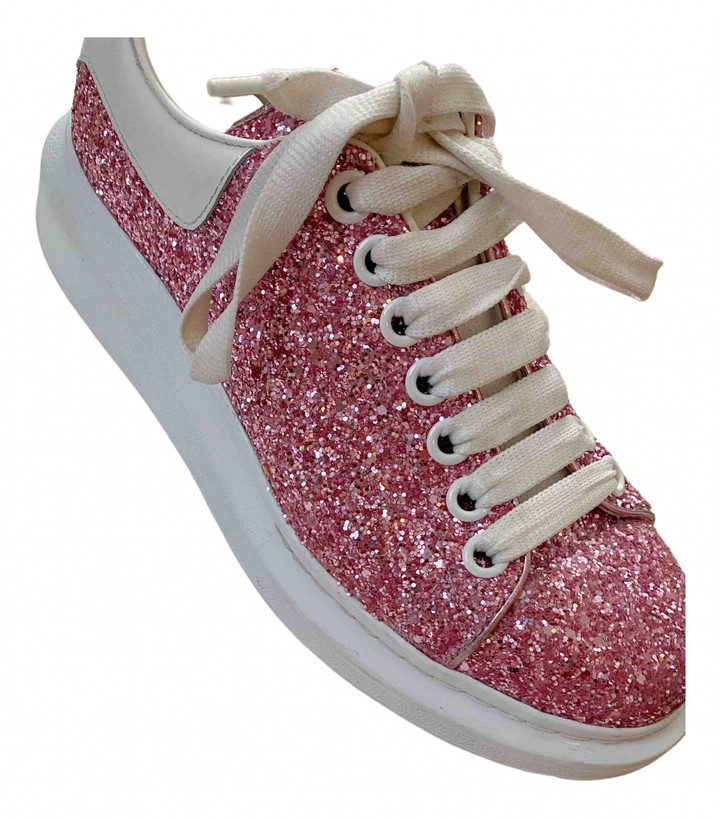 alexander mcqueen pink glitter trainers