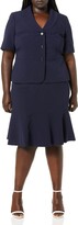 Thumbnail for your product : Le Suit Women's 3 Button Notch Collar Short Sleeve Crepe Flounce Skirt Suit Set