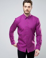 Thumbnail for your product : HUGO BOSS by Elisha Shirt Poplin Slim Fit in Purple
