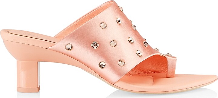 3.1 Phillip Lim Women's Verona Embellished Satin Sandals - Rose - Size 6.5