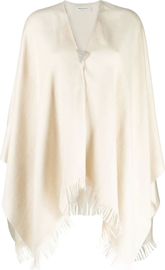 Fabiana Filippi Bread-Embellished Fringed Cape