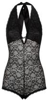 Thumbnail for your product : New Look Kelly Brook Black Lace Contrast Deep V Bodysuit