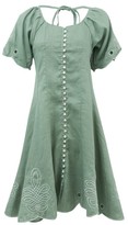 Thumbnail for your product : Innika Choo Madonna Phulman Scalloped Linen Dress - Green