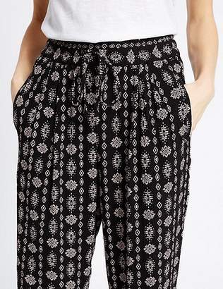 Marks and Spencer Printed Tapered Leg Trousers
