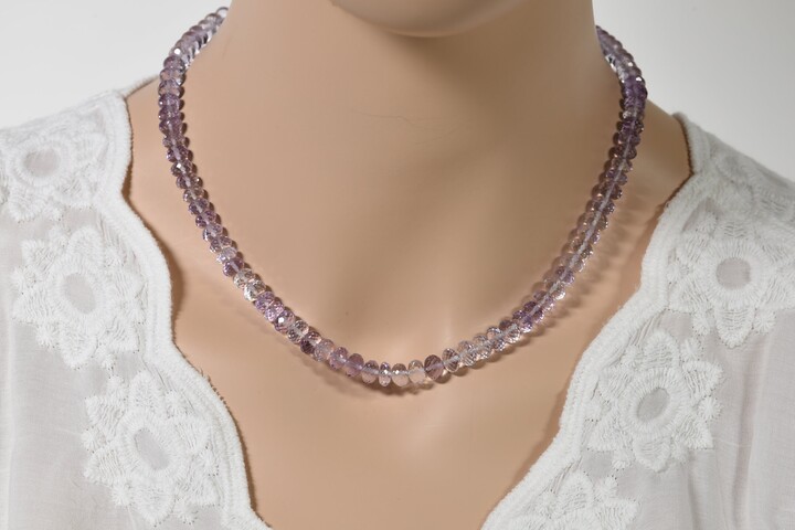 Aaa Pink Amethyst Necklace, Natural High Quality February Birthstone