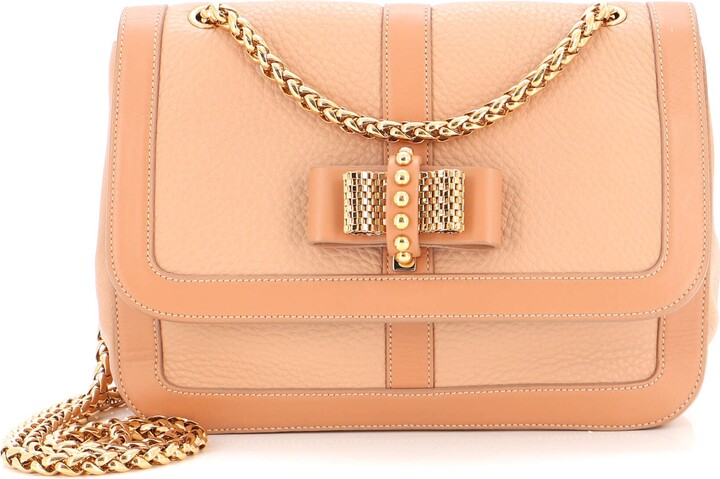 Christian Louboutin Sweet Charity Small Calf Leather Shoulder Bag in Nude -  SOLD