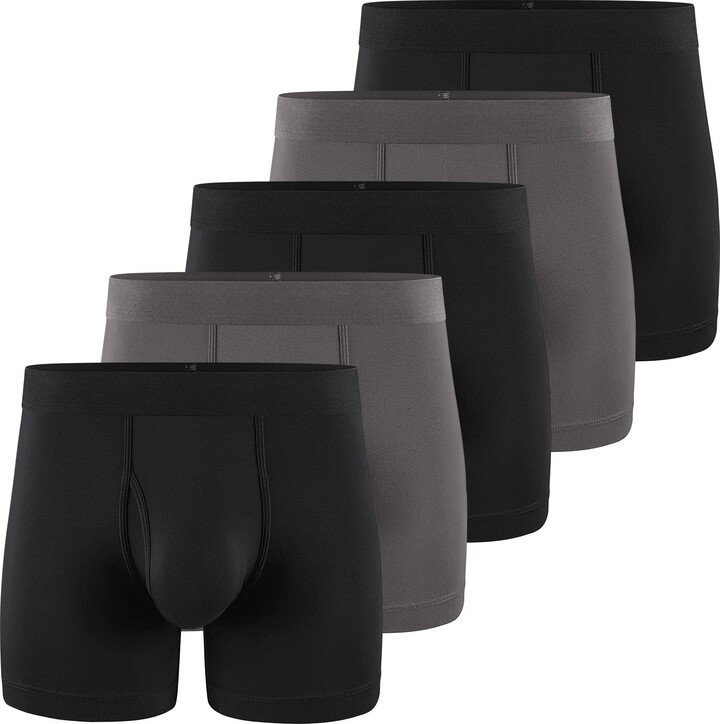 Lovemist Boxer Shorts Soft Cotton Open Fly with No Roll Waistband Mens