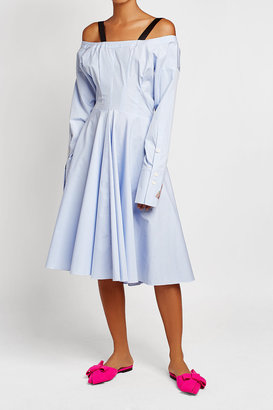 Natasha Zinko Pinstriped Cotton Shirt Dress