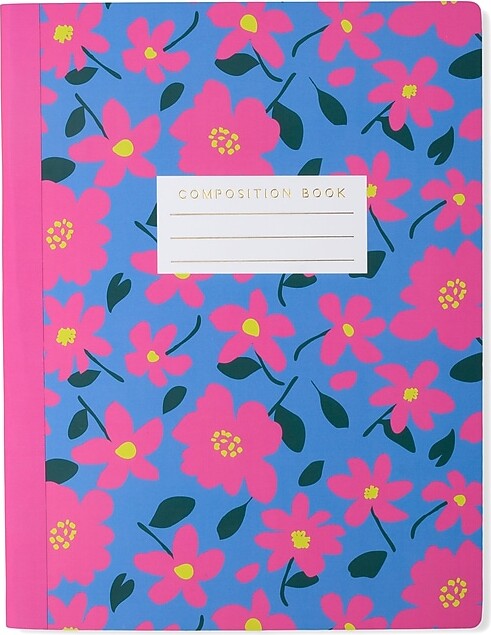 DesignWorks Ink Blue Floral Toss 1-Subject Composition Notebooks, College Ruled, Assorted Colors (TCOMPA-117ST)