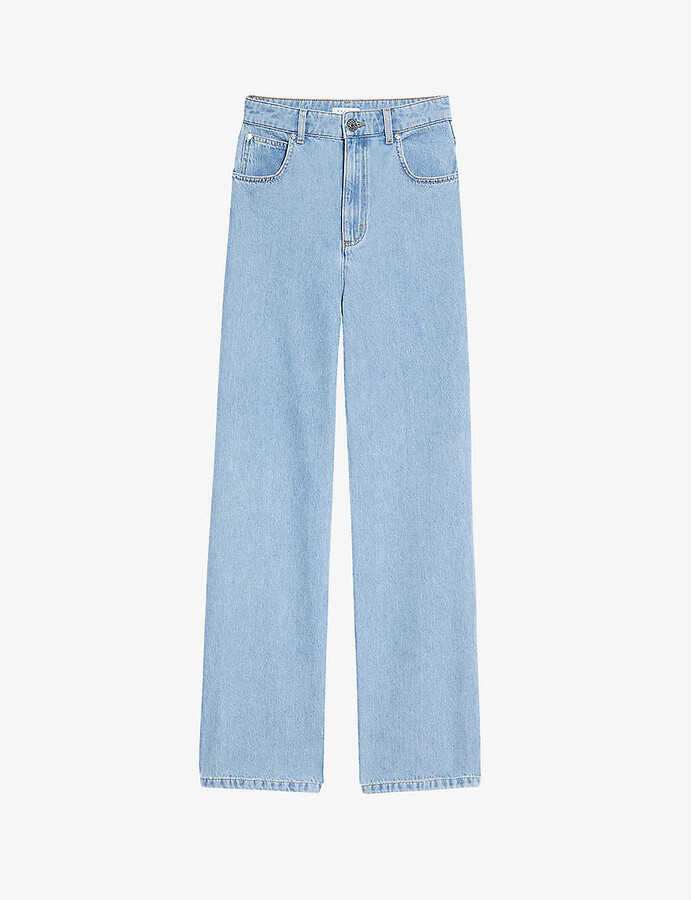 Sandro Jordy high-rise wide-leg jeans - ShopStyle Flare Fit
