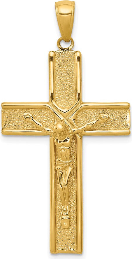 Diamond2Deal 10k Yellow Gold Satin Finish Crucifix Pendant