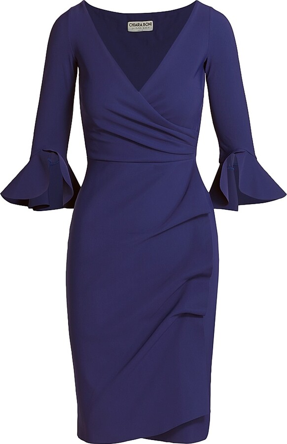 Chiara Boni La Petite Robe Women's Trina Ruffle Sheath Dress - Iris - Size 2