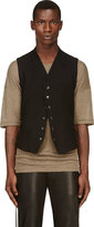Thumbnail for your product : Ann Demeulemeester Black Wool Drawstring Waistcoat