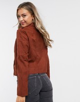Thumbnail for your product : JDY faux-suede jacket in red