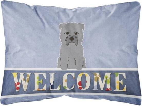 Carolines Treasures BB5640PW1216 Glen of Imal Grey Welcome Canvas Fabric Decorative Pillow, 12H x16W, multicolor