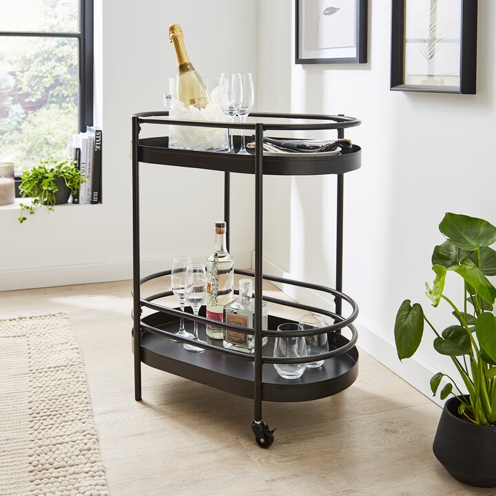 Dunelm Elements Freja Drinks Trolley, Metal Black ShopStyle Buffets & Sideboards