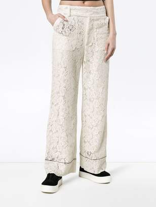 Ganni Jerome wide-leg lace trousers