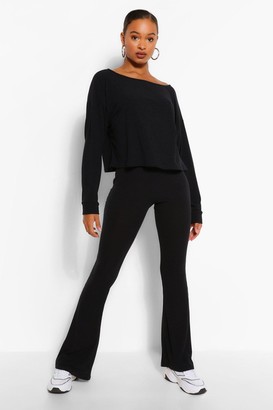 tall black flared trousers
