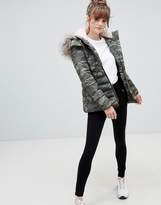 Thumbnail for your product : New Look Fitted Padded Parka Camo Jacket