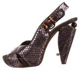 Thumbnail for your product : Marc Jacobs Snakeskin Platform Sandals Metallic Snakeskin Platform Sandals