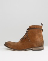 Thumbnail for your product : ASOS Lace Up Boots In Tan Suede With Natural Sole