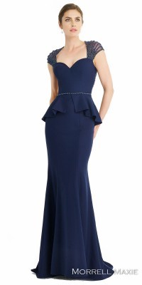 Morrell Maxie Beaded Keyhole Fit and Flare Evening Dress