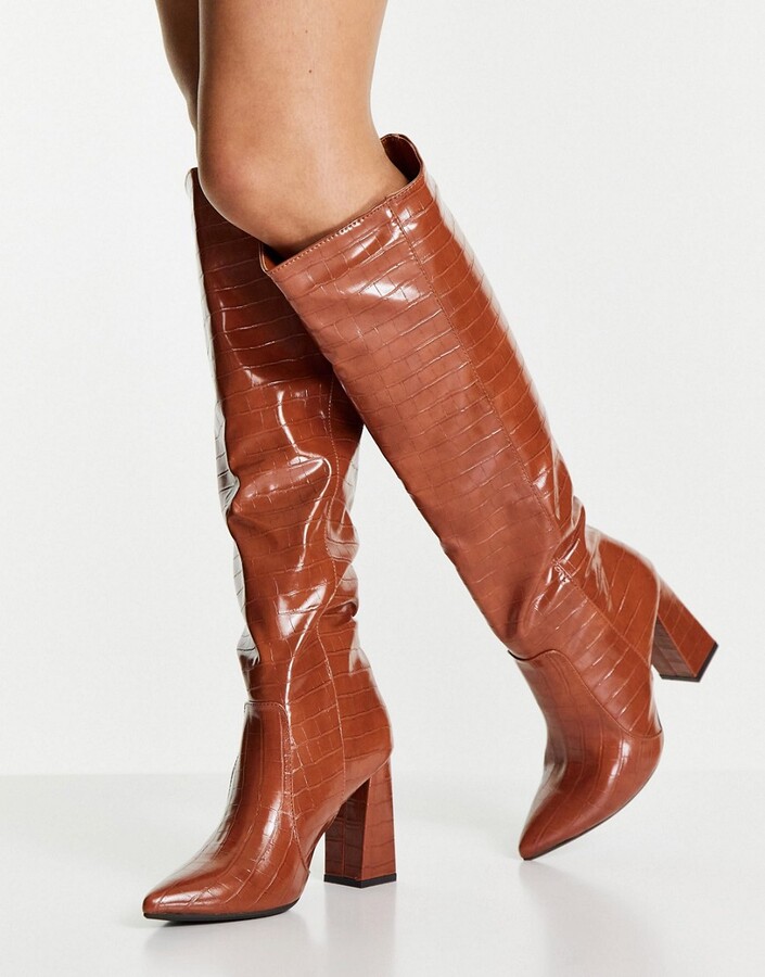 tan knee boots