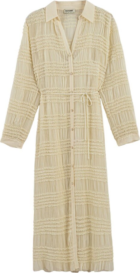 Nocturne Neutrals Ruffle Detailed Maxi Dress