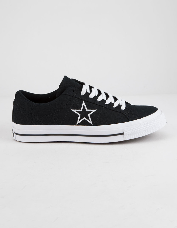 converse one star ox sneakers in black