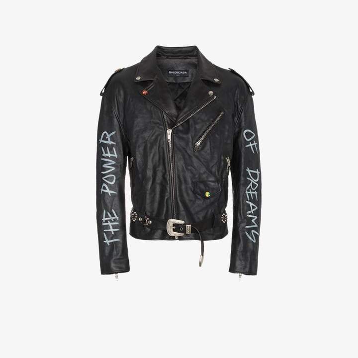 Balenciaga The Power Of Dreams leather jacket - ShopStyle Clothes and Shoes