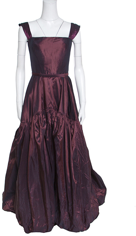burgundy silk gown