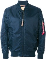 Thumbnail for your product : Alpha Industries Logo-Detail Zip-Up Bomber Jacket