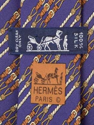 Hermes Equestrian Belt Silk Tie