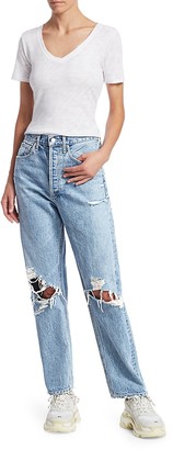 AGOLDE 90s Mid-Rise Loose-Fit Distressed Jeans