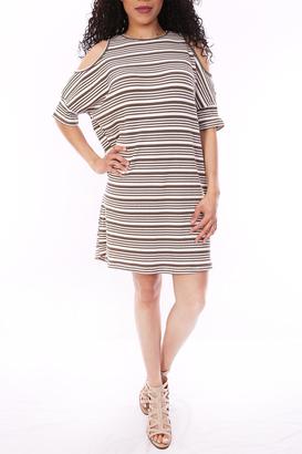 She + Sky Olive Stripe Dress