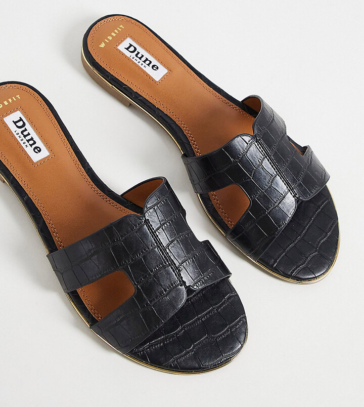 dune loopy slip on flat sandals