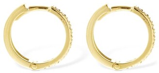 AG Jeans 18kt Gold & Diamond Hoop Earrings