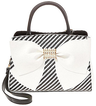 Betsey Johnson Pearl of A Girl Striped Bow Satchel