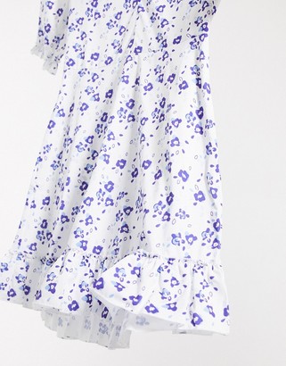 Parisian Tall tea dress in blue floral