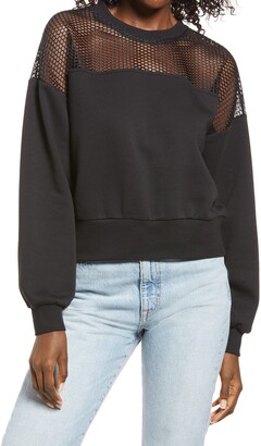 Vero Moda Net Inset Sweatshirt - ShopStyle Tops