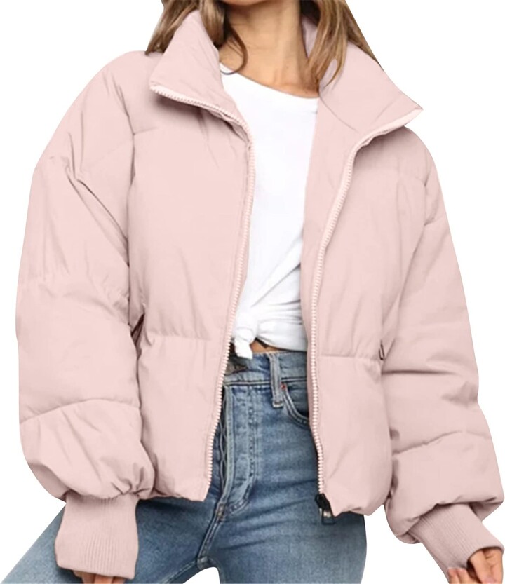 JUBEN Short Down Jacket Women's Without Hood Lightweight Winter Jacket