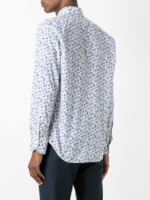 Canali butterfly print slim-fit shirt