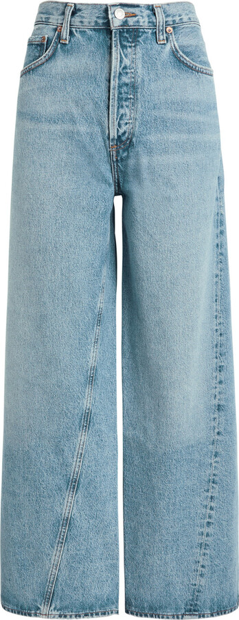 AGOLDE Low Slung Baggy Distressed Wide-leg Jeans