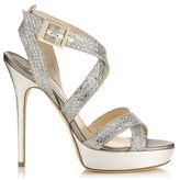 Thumbnail for your product : Jimmy Choo Vamp Champagne Glitter Fabric Platform Sandals