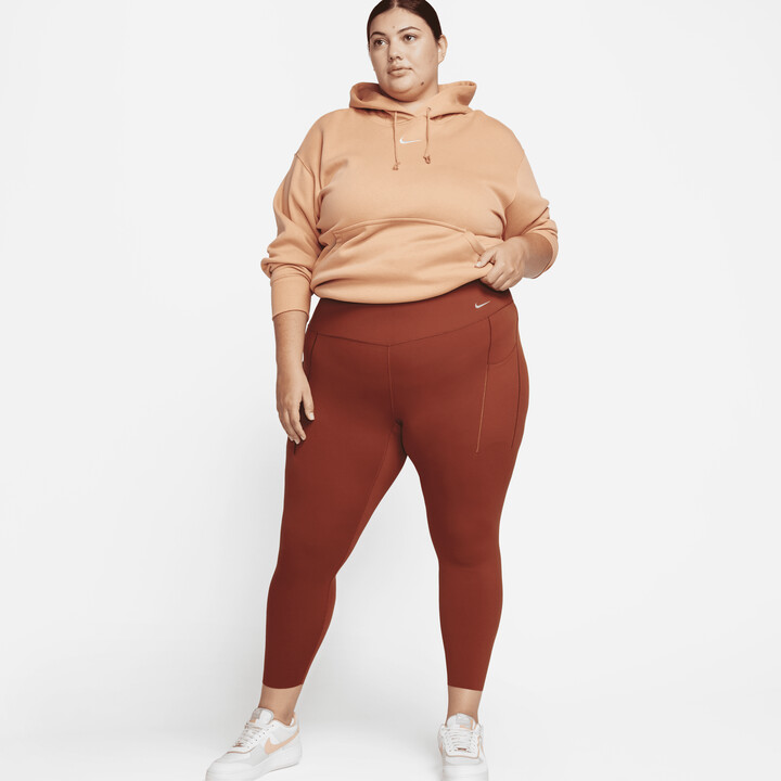 Nike Women's Universa Medium-Support High-Waisted 7/8 Leggings with Pockets  (Plus Size) in Orange - ShopStyle