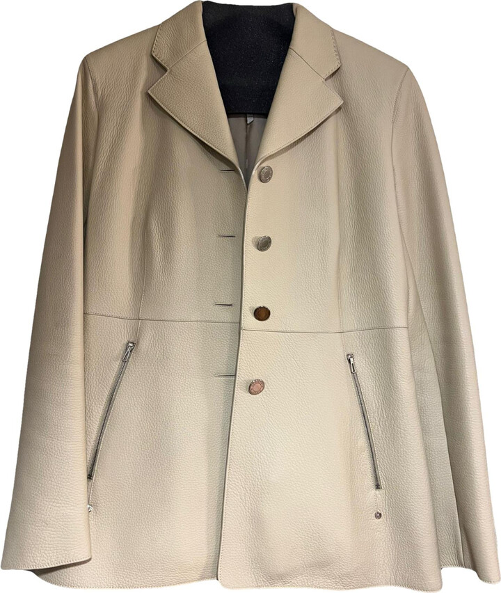 Hermes Leather biker jacket ShopStyle